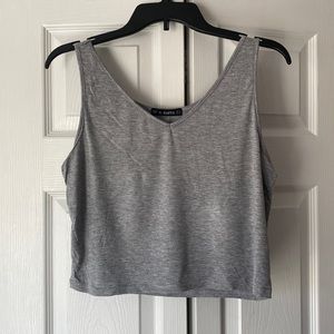 Grey Zaful Cropped Tank Top Size XL Extra Large